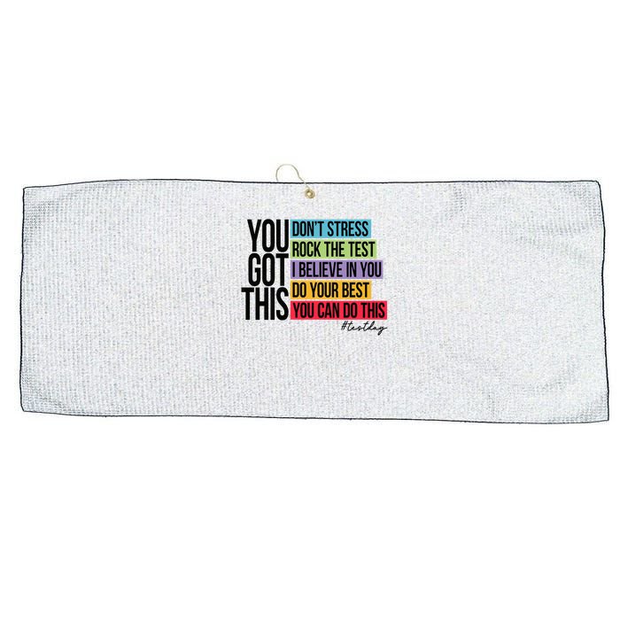 You Got This, Don't Stress Rock The Test, Test Day Large Microfiber Waffle Golf Towel