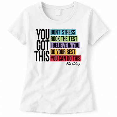 You Got This, Don't Stress Rock The Test, Test Day Womens T-Shirt