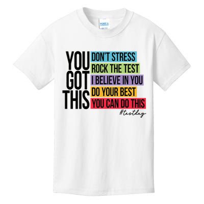 You Got This, Don't Stress Rock The Test, Test Day Kids T-Shirt