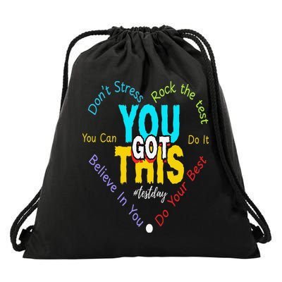 You Got This DonT Stress Rock The Test Test Day Teacher Drawstring Bag