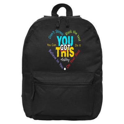 You Got This DonT Stress Rock The Test Test Day Teacher 16 in Basic Backpack