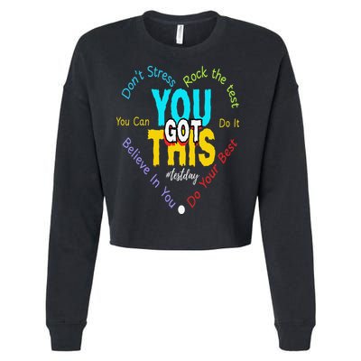 You Got This DonT Stress Rock The Test Test Day Teacher Cropped Pullover Crew