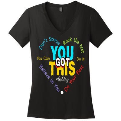 You Got This DonT Stress Rock The Test Test Day Teacher Women's V-Neck T-Shirt