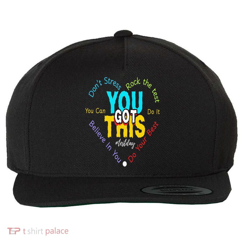 You Got This DonT Stress Rock The Test Test Day Teacher Wool Snapback Cap