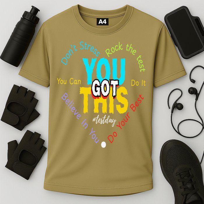 You Got This DonT Stress Rock The Test Test Day Teacher Cooling Performance Crew T-Shirt