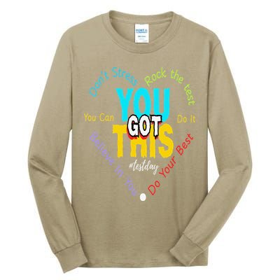 You Got This DonT Stress Rock The Test Test Day Teacher Tall Long Sleeve T-Shirt
