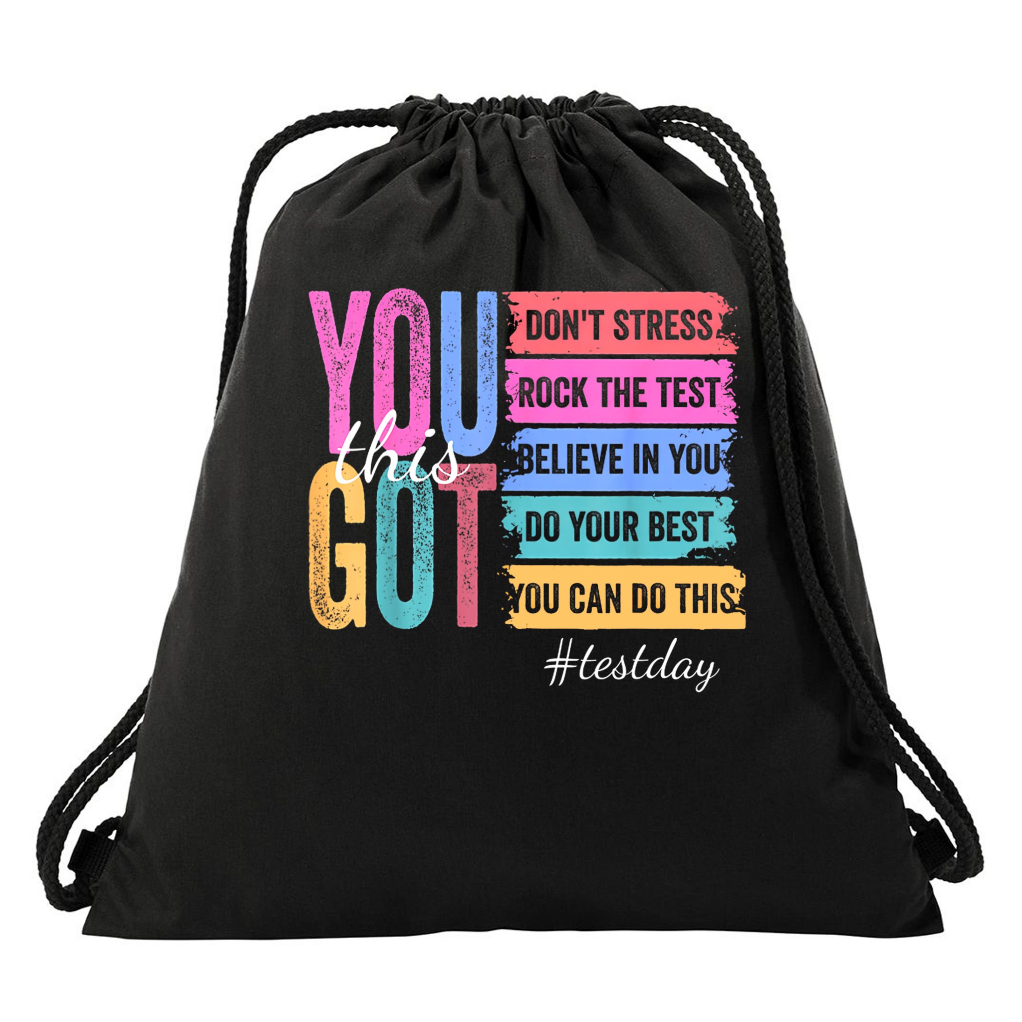 You Got This Don'T Stress Rock The Test Test Day  Drawstring Bag