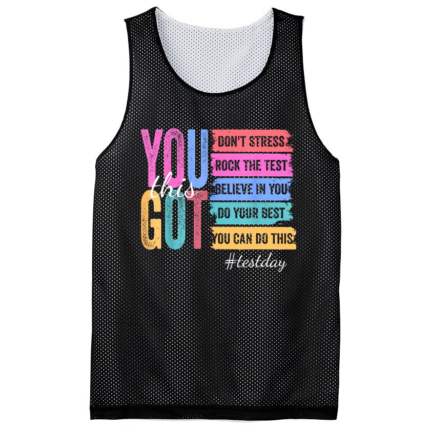 You Got This Don'T Stress Rock The Test Test Day  Mesh Reversible Basketball Jersey Tank