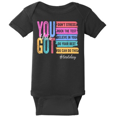 You Got This Don'T Stress Rock The Test Test Day  Baby Bodysuit