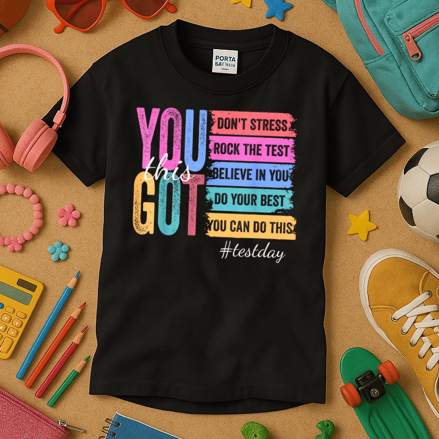 You Got This Don'T Stress Rock The Test Test Day  Kids T-Shirt