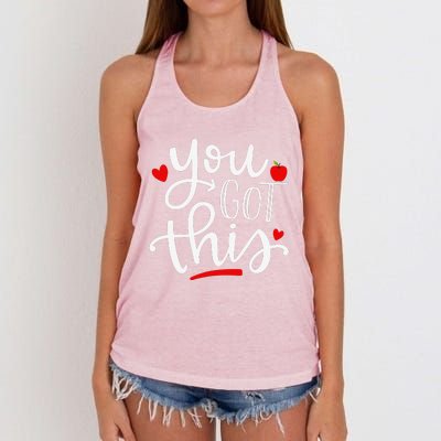 You Got This Funny Teacher Student Testing Day Gifts Women's Knotted Racerback Tank