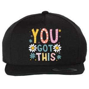 You Got This Funny Teacher Student Testing Day 2024 Floral Wool Snapback Cap