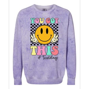 You Got This Retro Smile Teacher Student Testing Test Day Colorblast Crewneck Sweatshirt