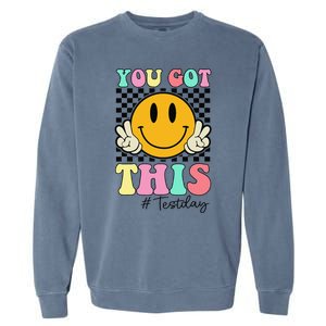 You Got This Retro Smile Teacher Student Testing Test Day Garment-Dyed Sweatshirt