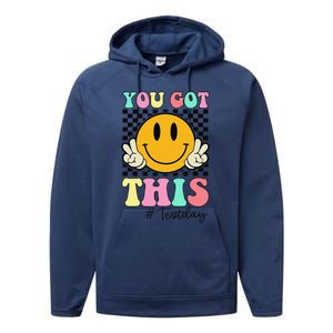 You Got This Retro Smile Teacher Student Testing Test Day Performance Fleece Hoodie