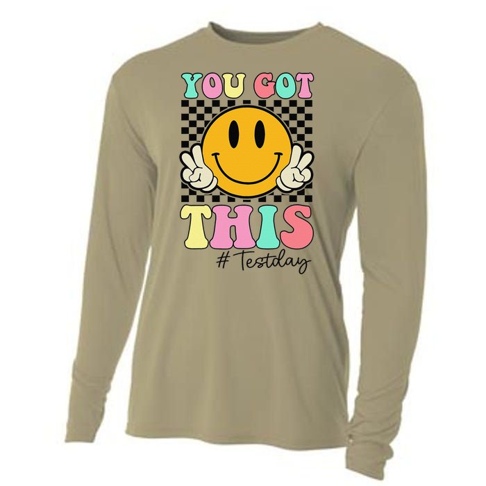 You Got This Retro Smile Teacher Student Testing Test Day Cooling Performance Long Sleeve Crew