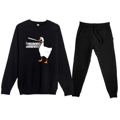 You Get The Bonk Mess With The Honk Goose Premium Crewneck Sweatsuit Set