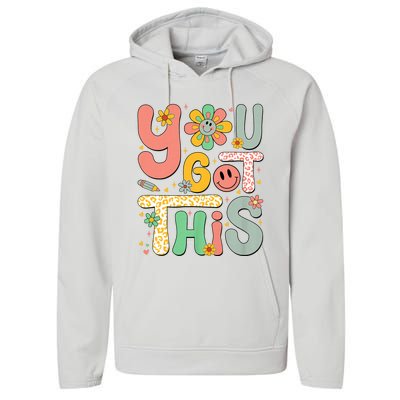 You Got This Testing Day Groovy Motivational Teacher Student Performance Fleece Hoodie