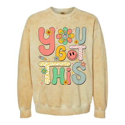 You Got This Testing Day Groovy Motivational Teacher Student Colorblast Crewneck Sweatshirt