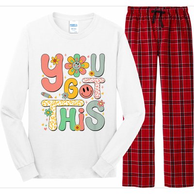 You Got This Testing Day Groovy Motivational Teacher Student Long Sleeve Pajama Set