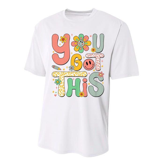 You Got This Testing Day Groovy Motivational Teacher Student Performance Sprint T-Shirt