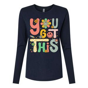 You Got This Testing Day Groovy Motivational Teacher Student Womens Cotton Relaxed Long Sleeve T-Shirt