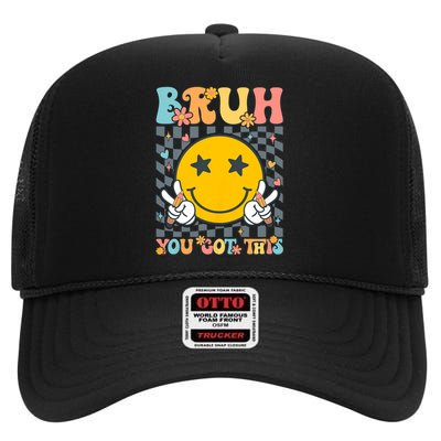 You Got This Testing Day Groovy Motivational Teacher Student High Crown Mesh Back Trucker Hat