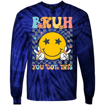 You Got This Testing Day Groovy Motivational Teacher Student Tie-Dye Long Sleeve Shirt