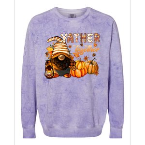 Yather Gather Together Fall Thanksgiving Afro Gnomies Colorblast Crewneck Sweatshirt