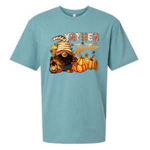 Yather Gather Together Fall Thanksgiving Afro Gnomies Sueded Cloud Jersey T-Shirt