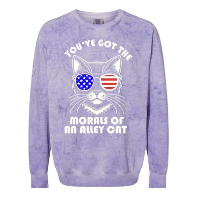 YouVe Got The Morals Of An Alley Cat 4th Of July Trump Funny Gift Colorblast Crewneck Sweatshirt