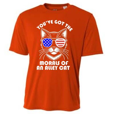 YouVe Got The Morals Of An Alley Cat 4th Of July Trump Funny Gift Cooling Performance Crew T-Shirt