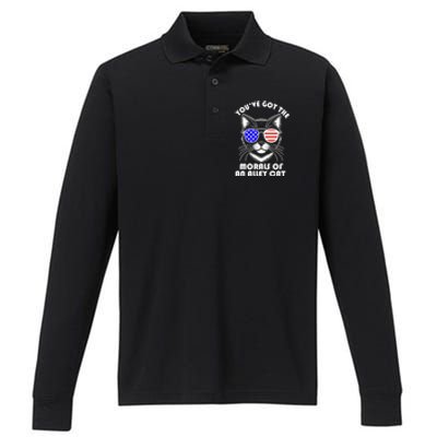 YouVe Got The Morals Of An Alley Cat 4th Of July Trump Funny Gift Performance Long Sleeve Polo