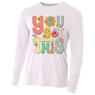 You Got This Testing Day Groovy Motivational Teacher Student Cooling Performance Long Sleeve Crew