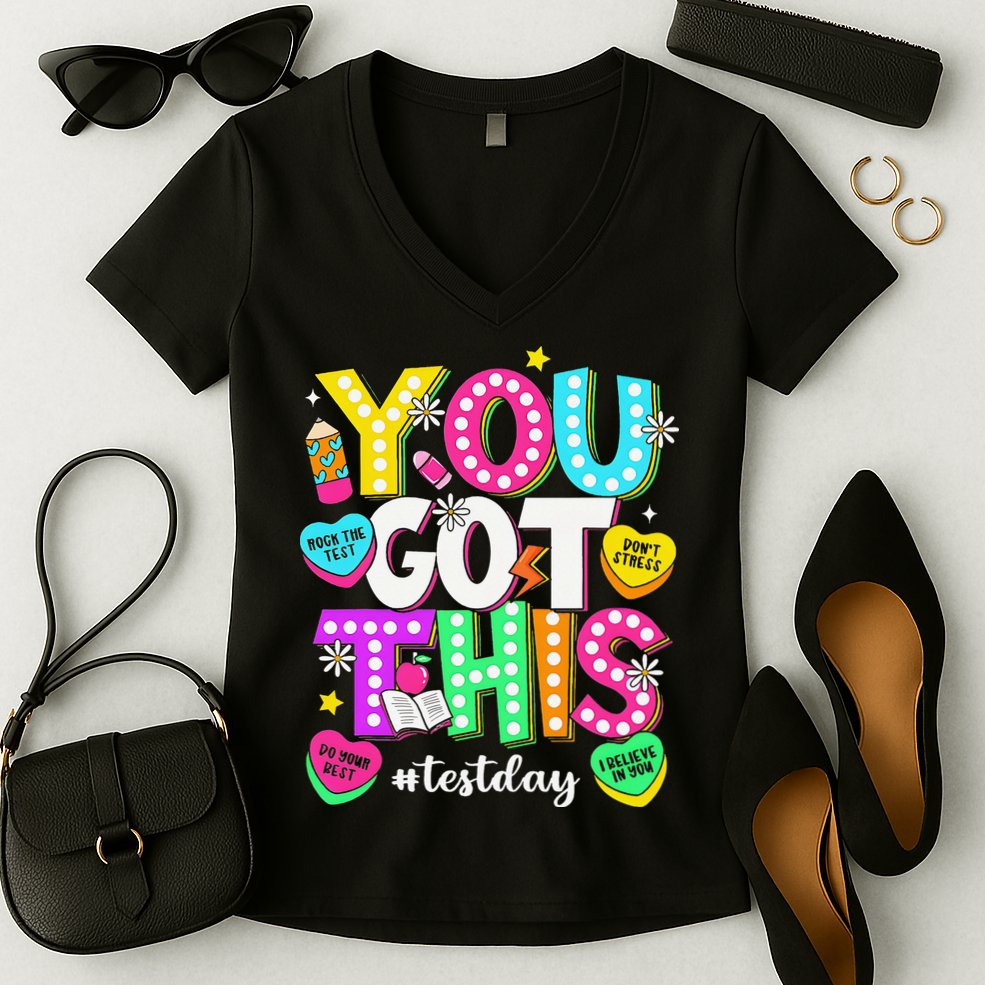 You Got This Test Day Motivational Testing Day Teacher Women's V-Neck T-Shirt