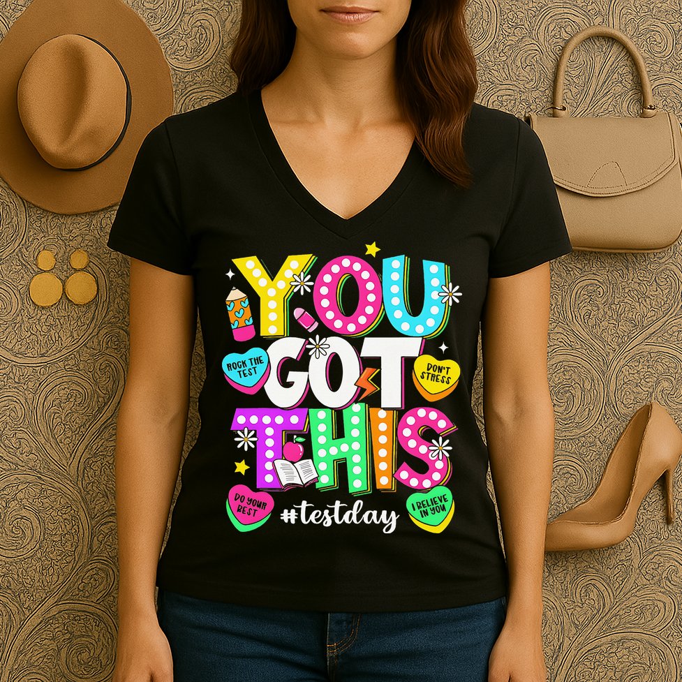 You Got This Test Day Motivational Testing Day Teacher Women's V-Neck T-Shirt