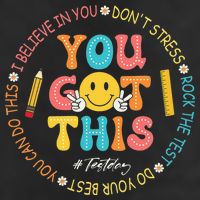 You Got This Don't Stress Rock The Test Day Teacher 7 Panel Mesh Trucker Snapback Hat