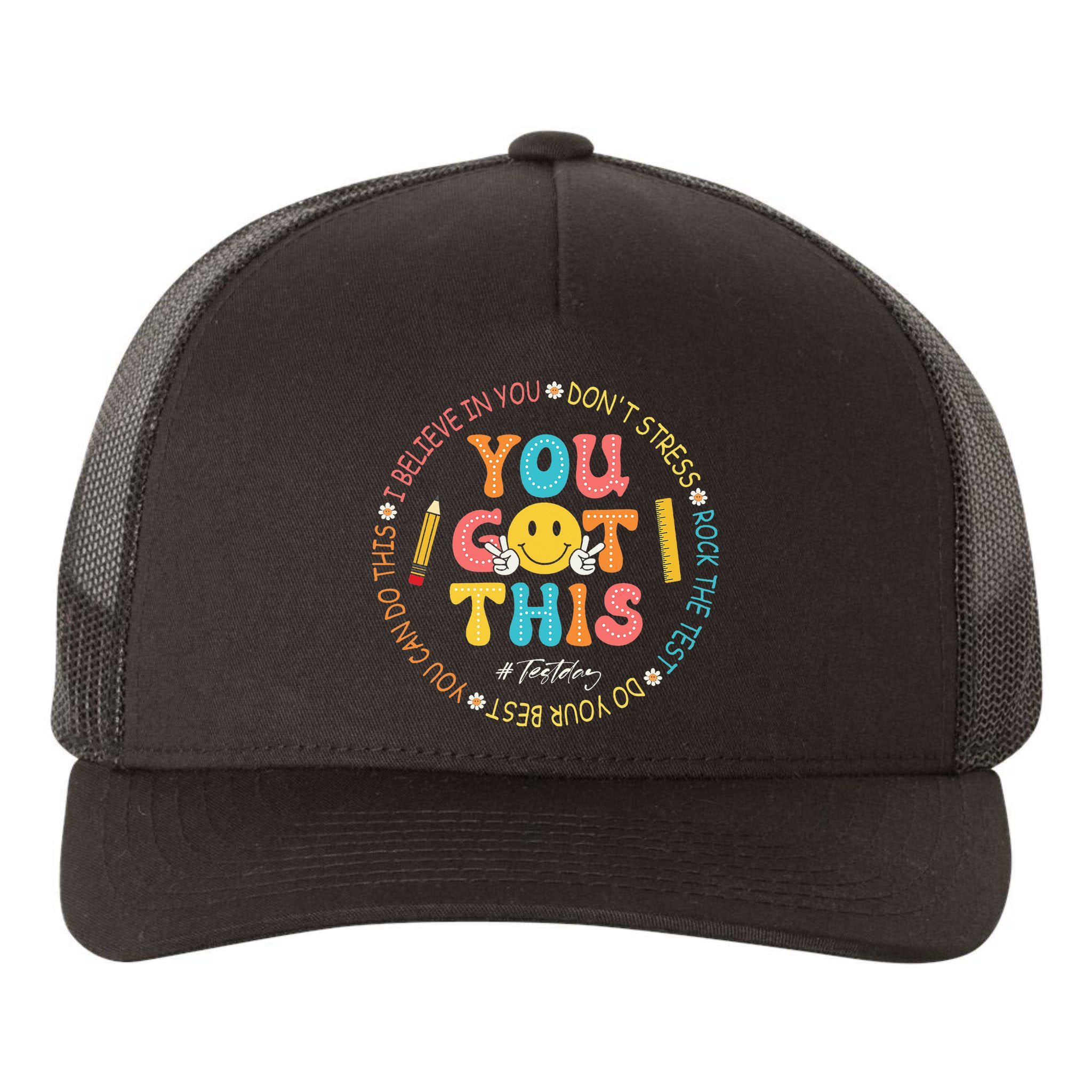 You Got This Don't Stress Rock The Test Day Teacher Yupoong Adult 5-Panel Trucker Hat