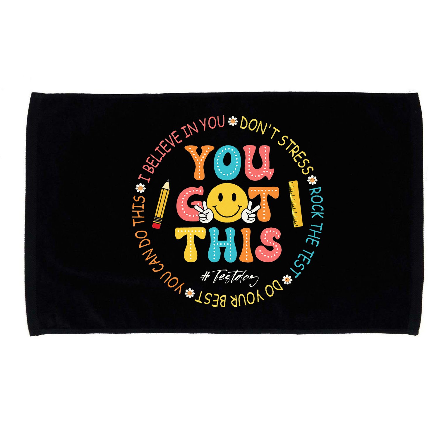 You Got This Don't Stress Rock The Test Day Teacher Microfiber Hand Towel