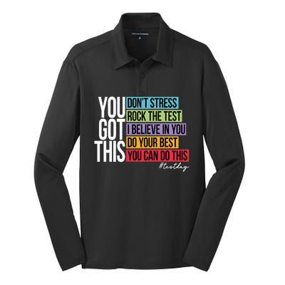 You Got This Don’T Stress Silk Touch Performance Long Sleeve Polo