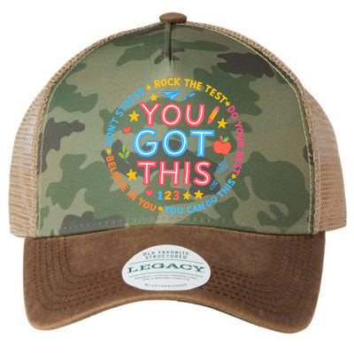 You Got This Rock The Test Do Your Best Don't Stress Legacy Tie Dye Trucker Hat