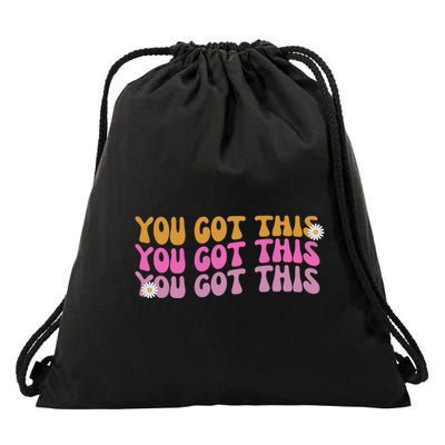 You Got This Retro Motivational Cute Drawstring Bag