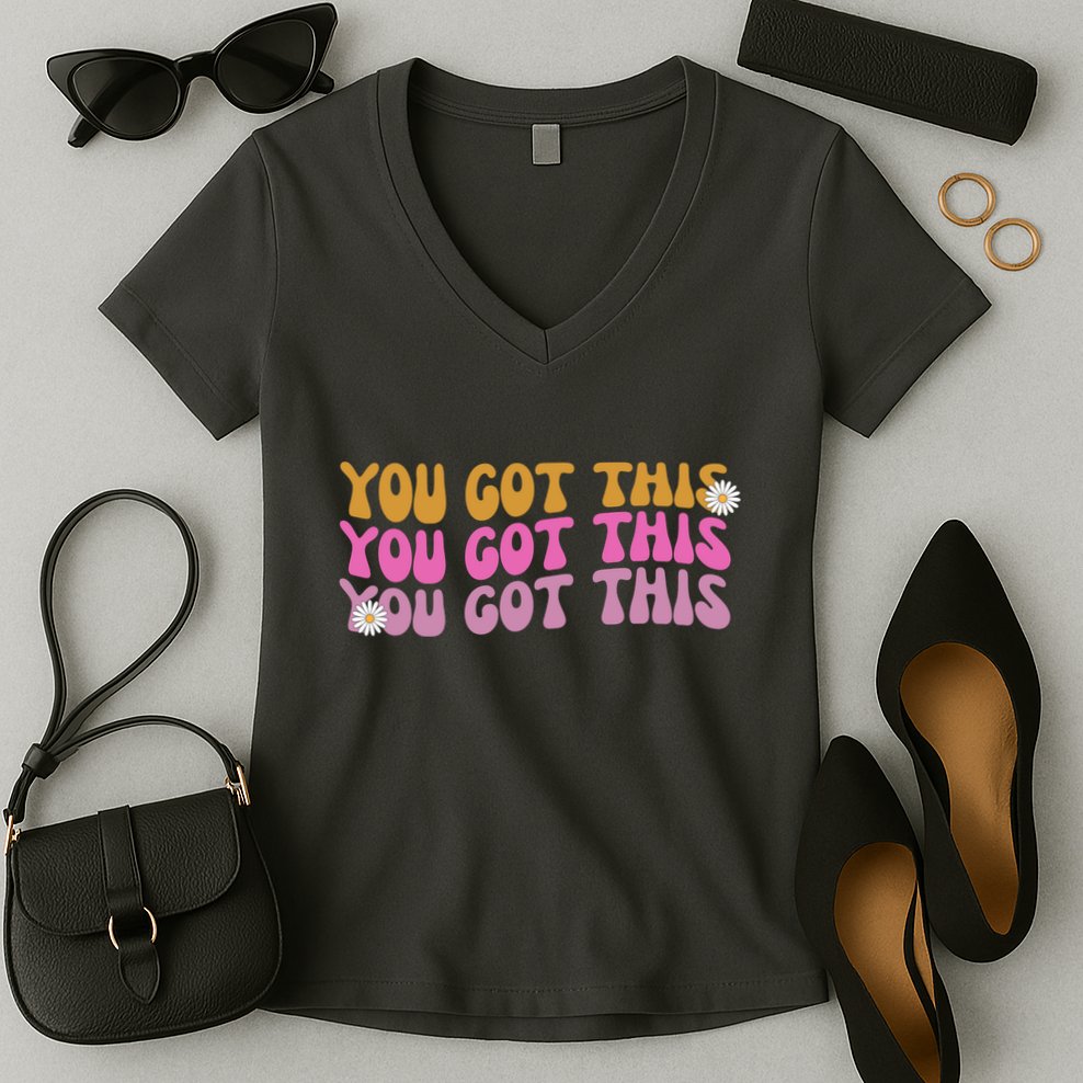 You Got This Retro Motivational Cute Women's V-Neck T-Shirt