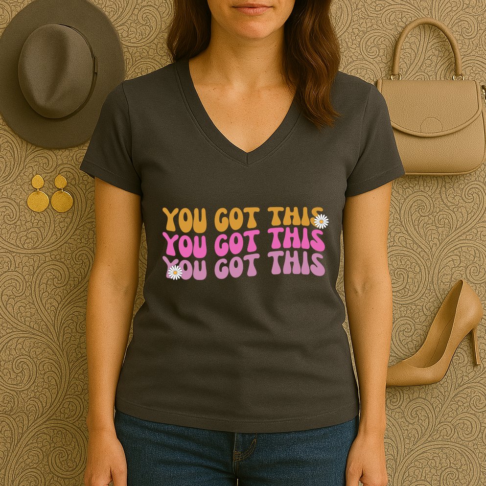 You Got This Retro Motivational Cute Women's V-Neck T-Shirt