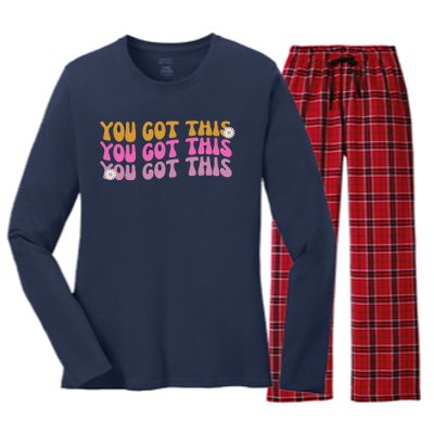 You Got This Retro Motivational Cute Women's Long Sleeve Flannel Pajama Set 