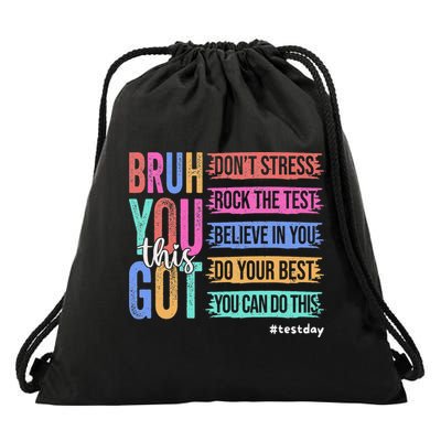 You Got This DonT Stress Rock The Test Test Day Drawstring Bag