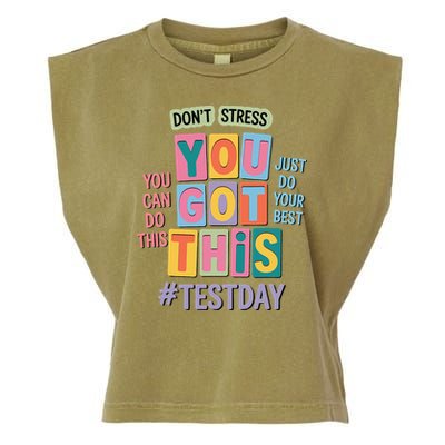 You Got This DonT Stress Rock The Test Test Day Garment-Dyed Women's Muscle Tee