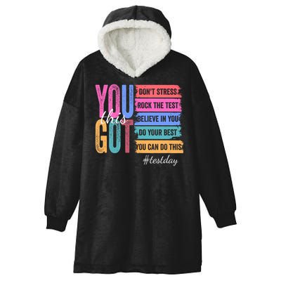 You Got This Don'T Stress Rock The Test Test Day Hooded Wearable Blanket