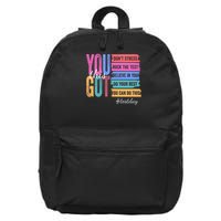 You Got This Don'T Stress Rock The Test Test Day 16 in Basic Backpack