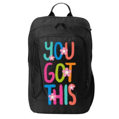 You Got This Colorful Floral Motivational Quote City Backpack